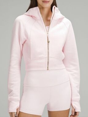 Lululemon Scuba Cropped Full Zip Hoodie Pink Gold Size 6 EUC. Worn Twice!